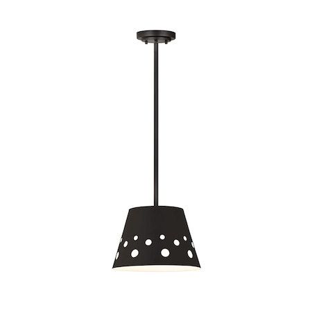 Z-Lite Katie 1 Light Chandelier, Matte Black 6014-12MB